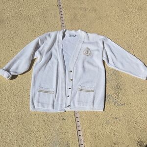 White Button-Up Women's Sweater